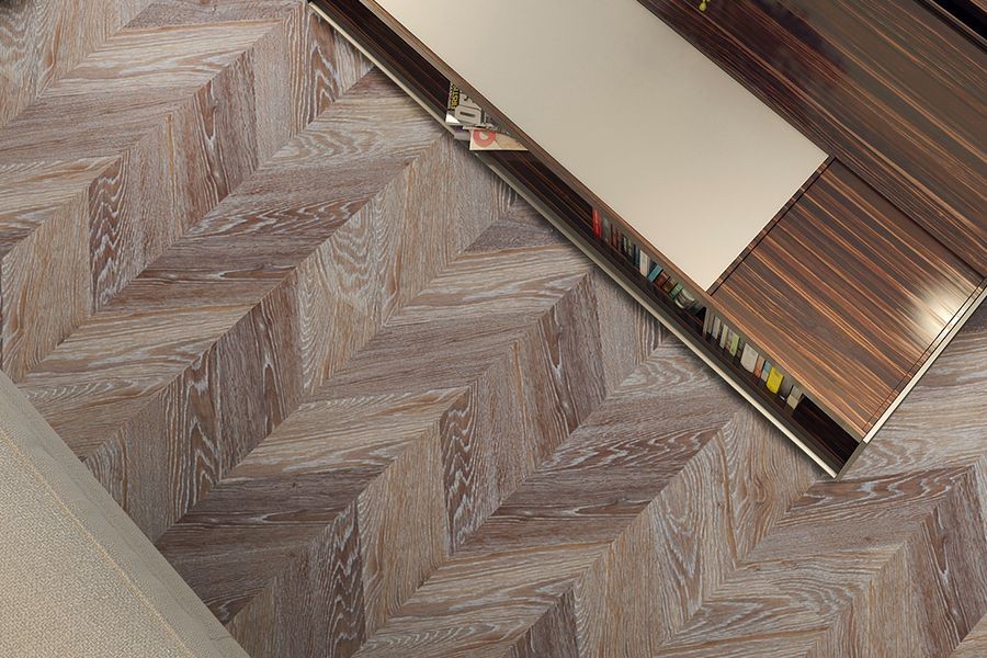 Пробковый пол Chevron Brown