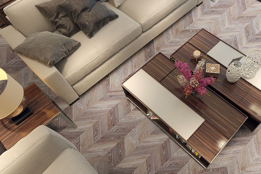 Пробковый пол Chevron Brown